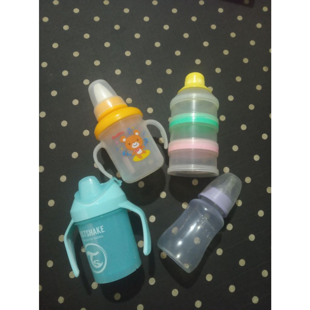 PRELOVED Botol minum, dot, dan tempat susu bubuk (Pigeon, Mama Choice, Twistshake)