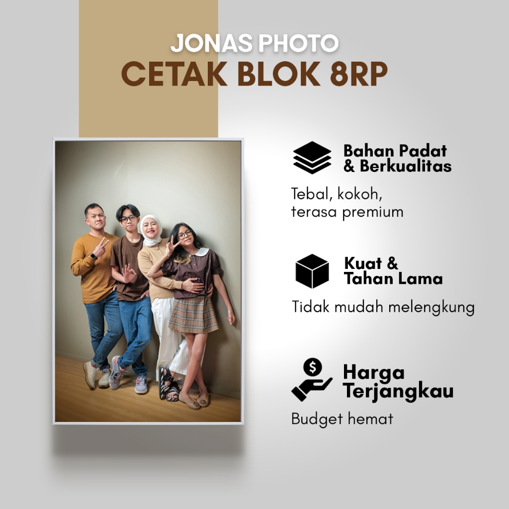 Paket Cetak Foto/Photo + Bingkai/Frame Blok 8RP Premium hasil berkualitas - JONAS