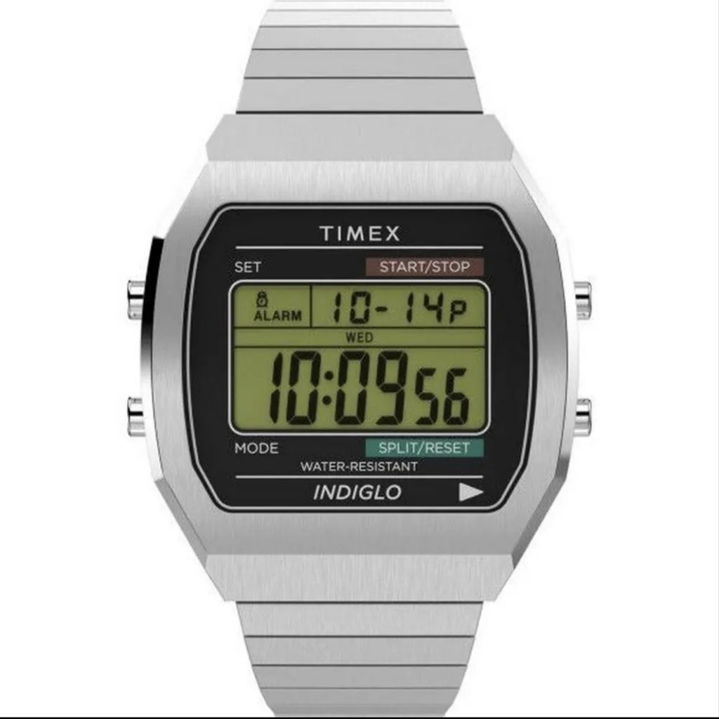 Jam Tangan Timex T80 Digital Stainless Steel Case Unisex