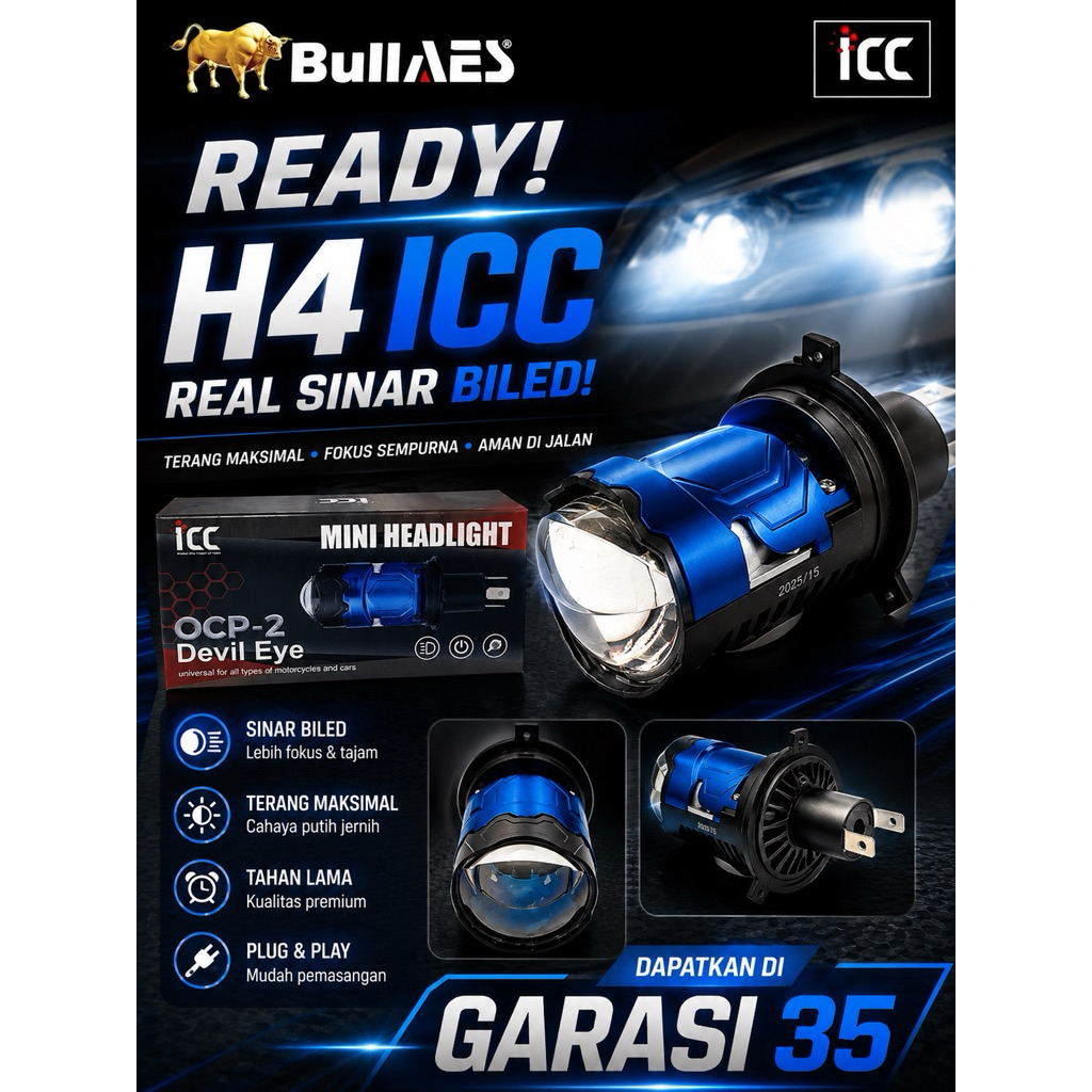 Lampu H4 Led Mini Biled Laser ICC