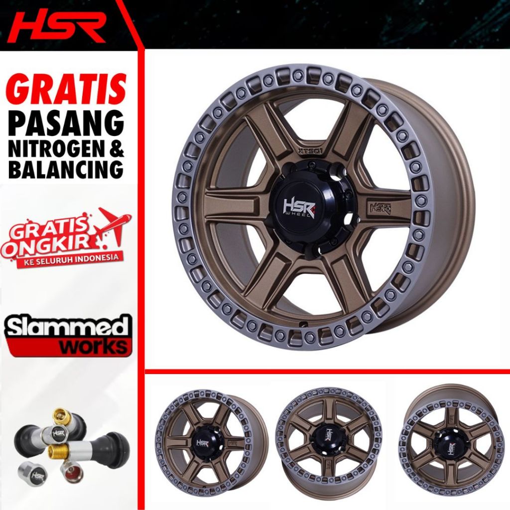 Velg Mobil Hsr Xts 01 Model Palang 6 Ring 16 Lubang Baut 5 Untuk Jimny Feroza Escudo