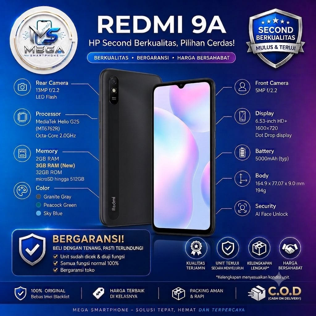 XIAOMI REDMI 9A | HP Second Unit Only