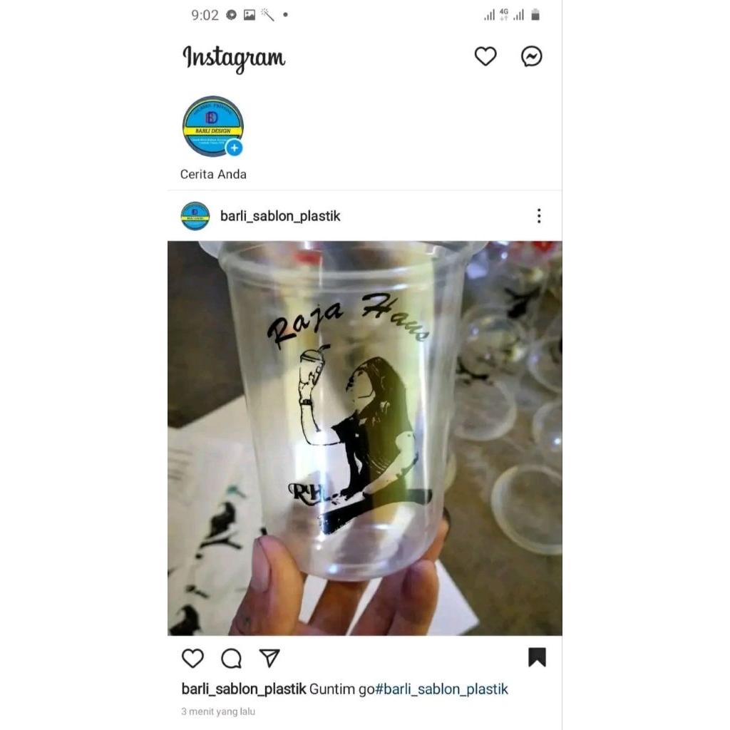 Cup sablon 16 oz oval