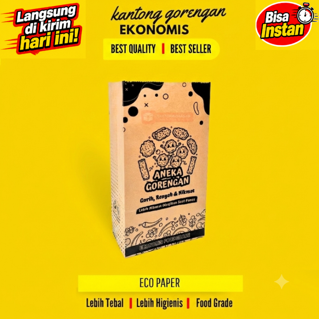 [PROMO ISI 50 PCS] Kantong gorengan / kantong / kantong kertas gorengan / kantong snack / kantong go