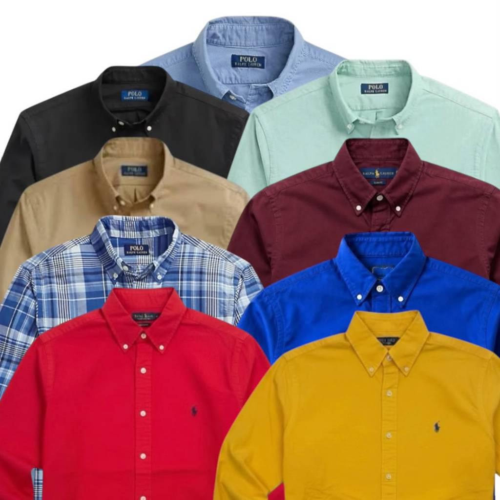 KEMEJA OXFORT GARMENT DYED P*L*  LOGO BORDIR | GARMENT DYED OXFORT