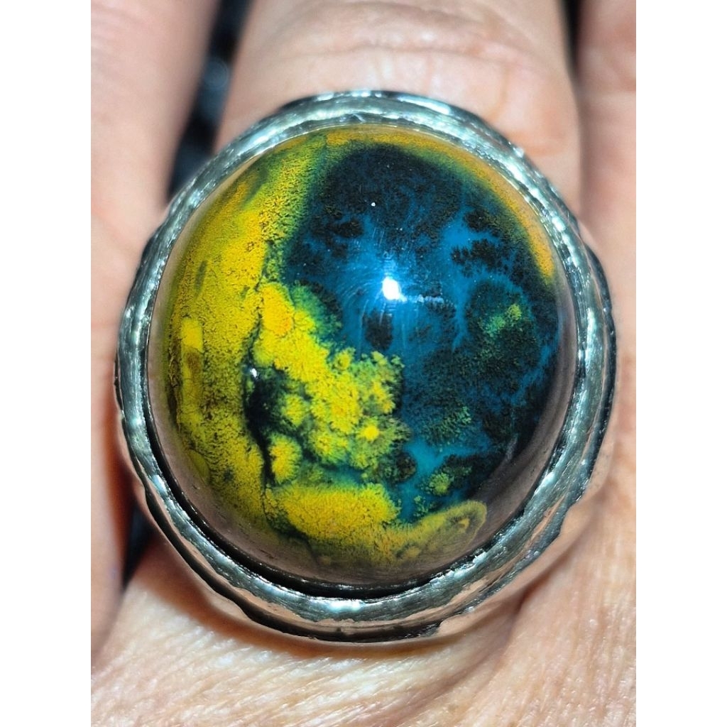 Natural batu akik bacan kembang motif