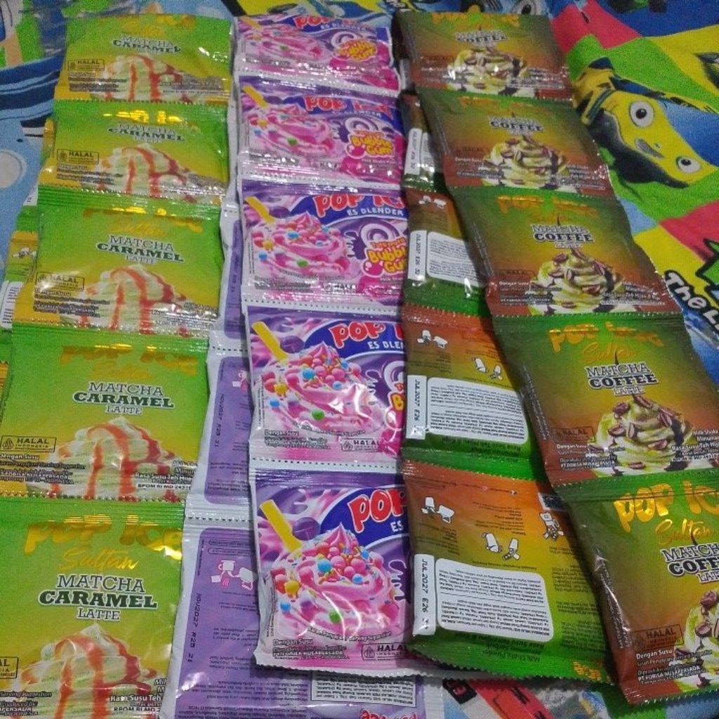 Pop Ice Original, Pop Ice Sachet, Minuman Bubuk, Bubuk Minuman, Es Blender, Pop Ice Murah, Pop Ice M