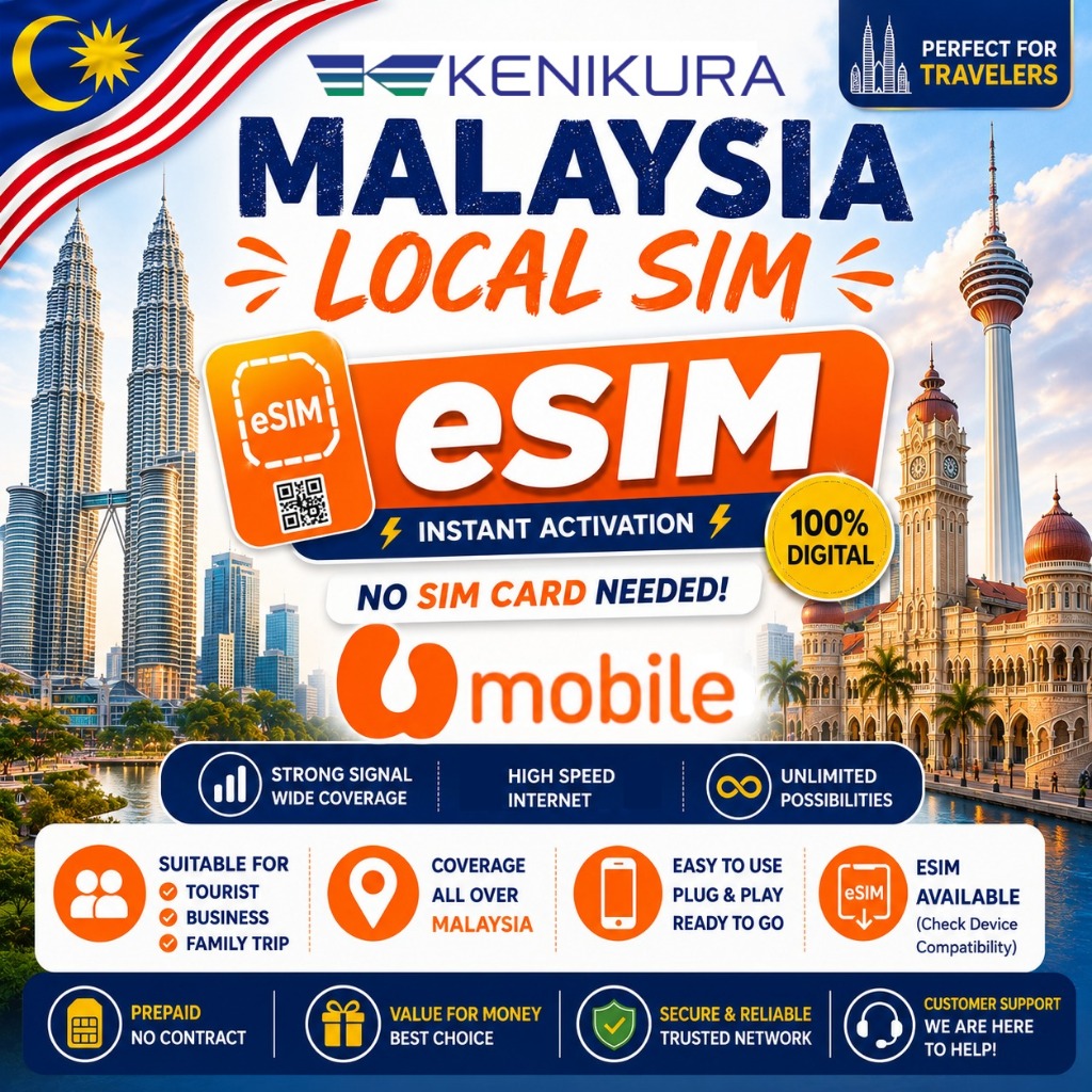 Kenikura eSIM Malaysia U Mobile Kuota Data Besar