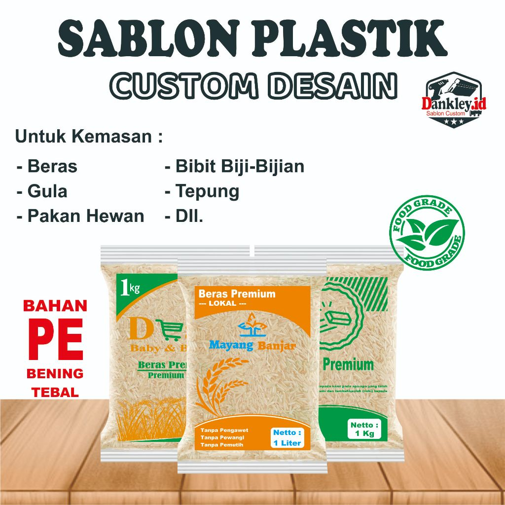 Plastik Beras dan Gula Sablon Custom 1 KG