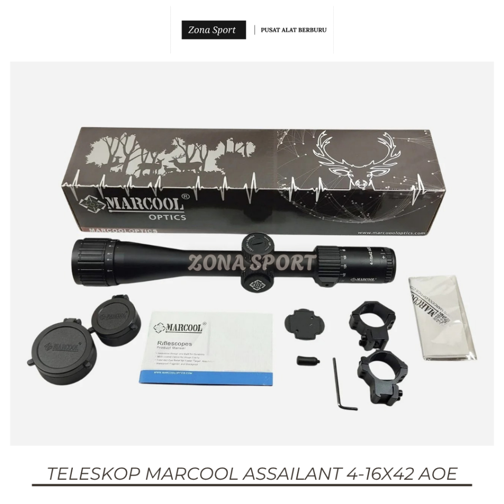 TELESKOP MARCOOL ASSAILANT 4-16X42 AOE ORIGINAL BERKUALITAS TEROPONG BERKUALITAS SUPER JERNIH TAHAN 