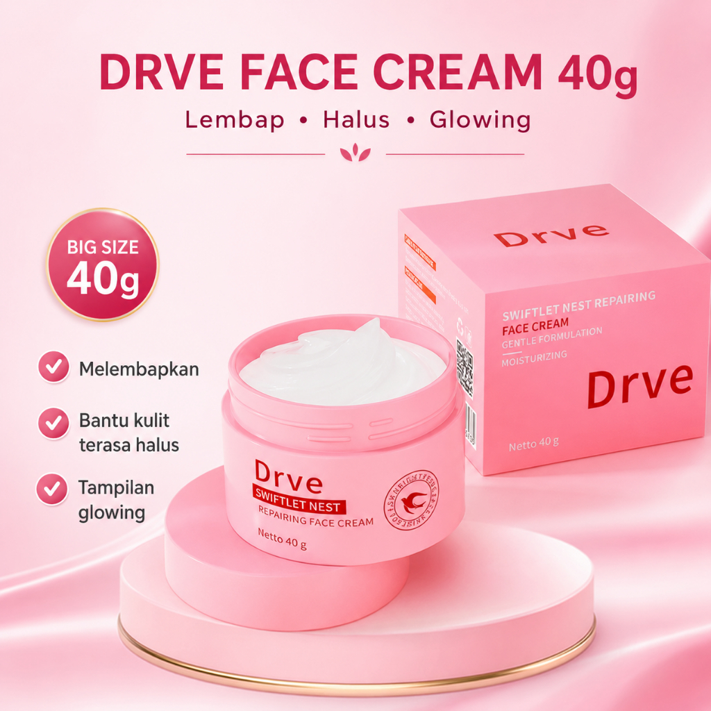 COD DRVE Swiftlet Nest Face Cream 40g Krim Pelembap Wajah Sarang Burung Walet Moisturizer Pagi Malam