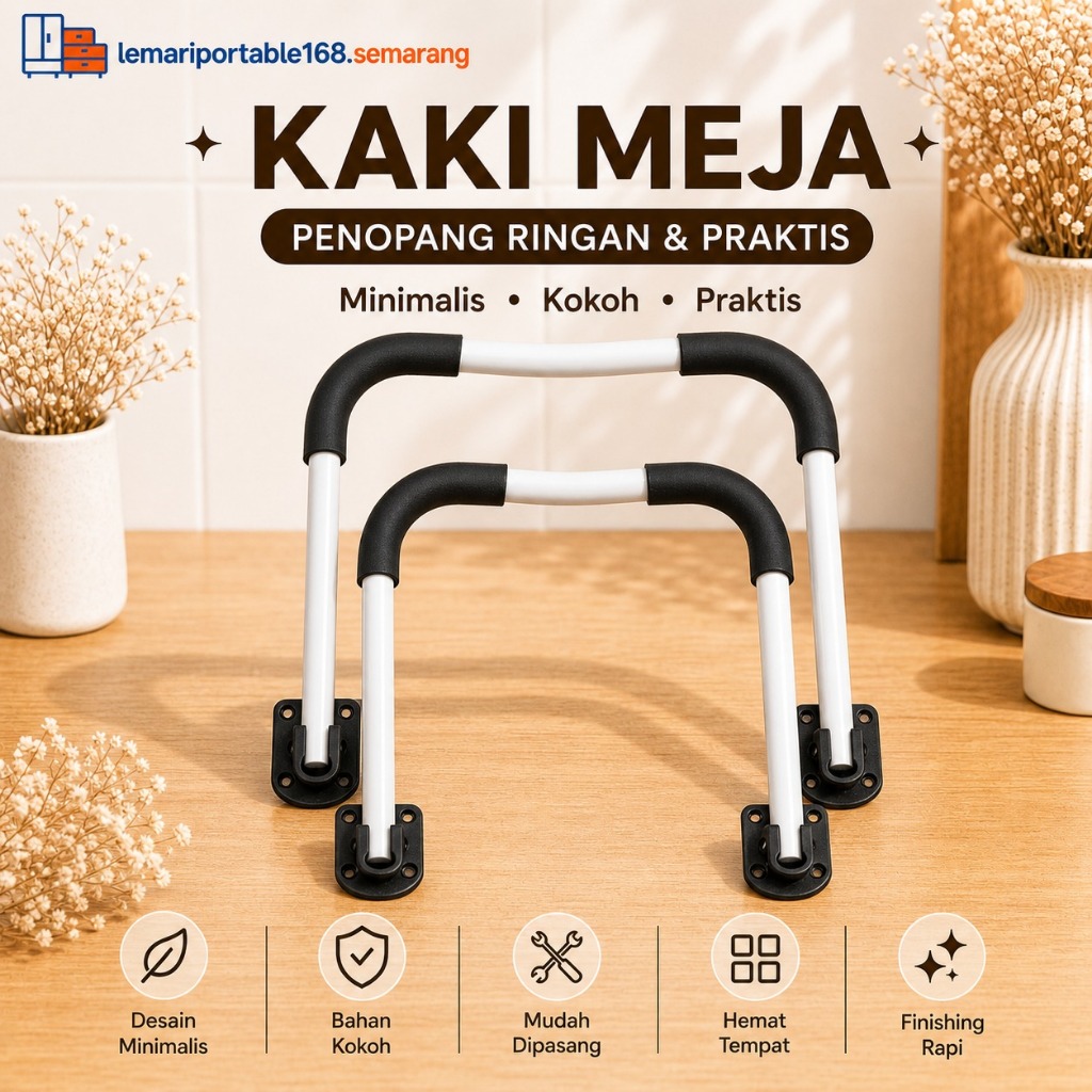 Kaki meja belajar lipat Besi / Kaki meja lipat laptop / Kaki Meja Lipat