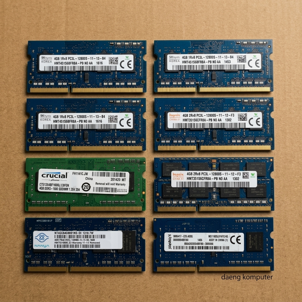RAM Laptop 4GB DDR3L PC3L-12800S 1.35V Samsung SK Hynix Micron Tested Garansi