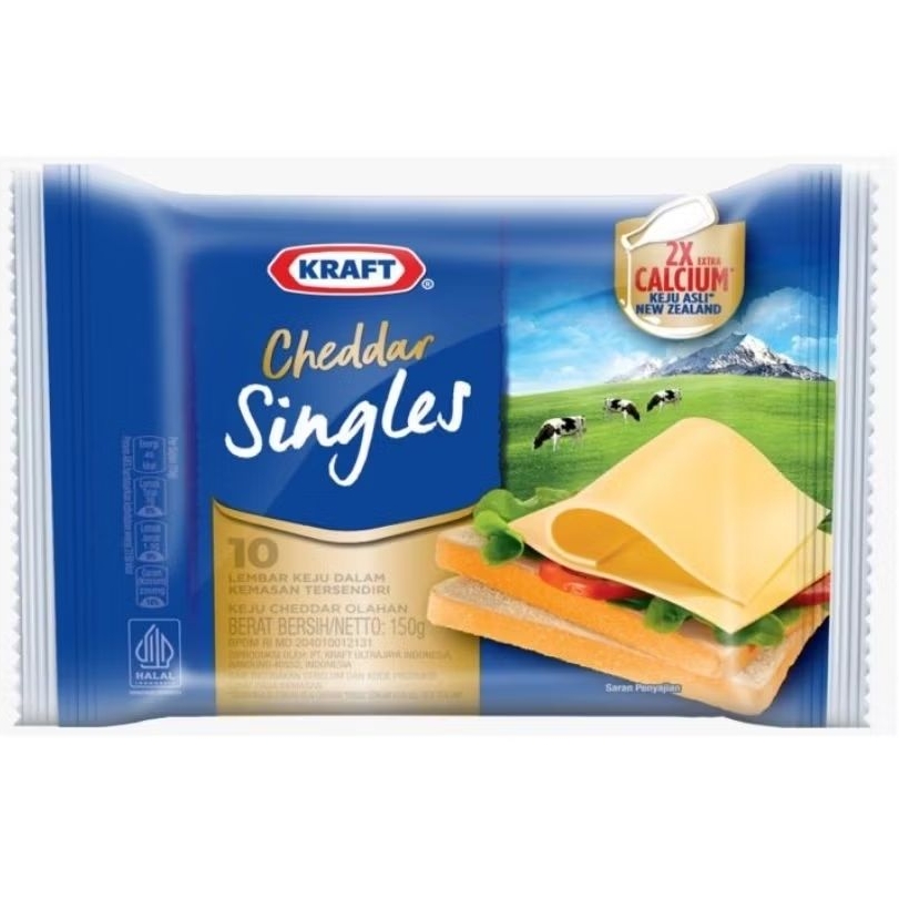 Keju kraft cheddar singles kemasan 10slice