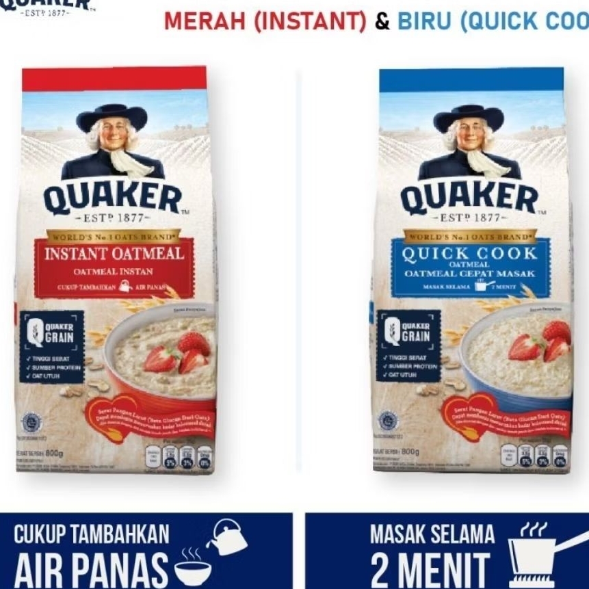Quaker oatmeal - quaker oatmeal instan - quaker sereal cokelat