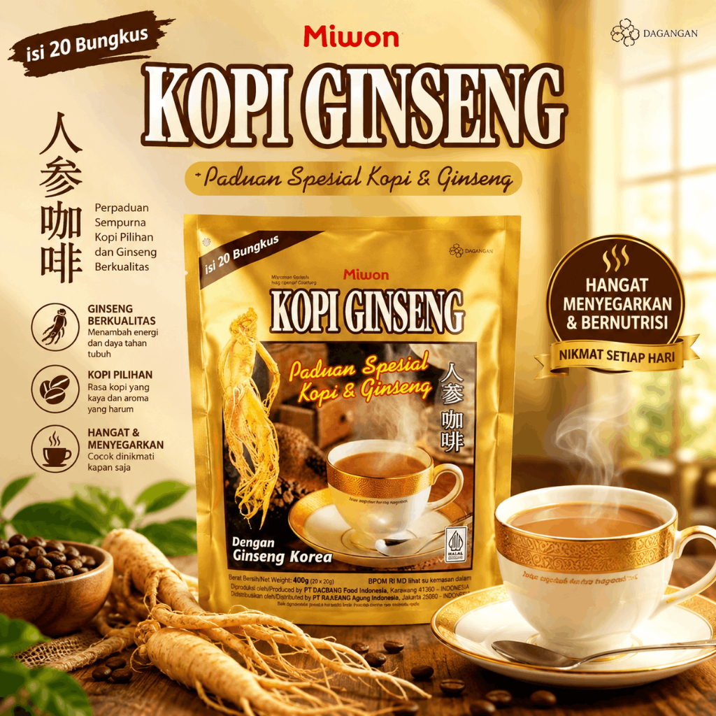 Miwon Ginseng / Ginseng Miwon / Kopi Ginseng Miwon isi 20 Sachet