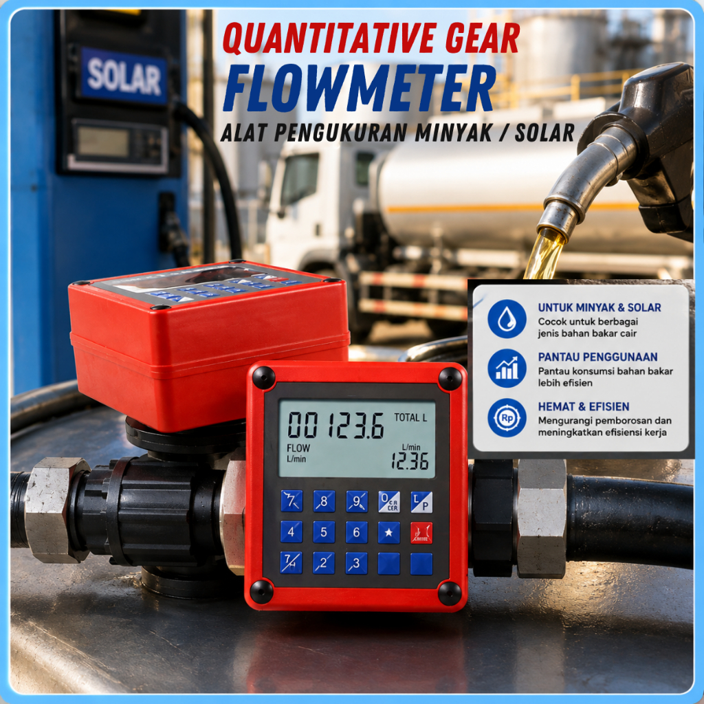 FlowMeter Minyak OGM Oval Gear Meter 1 Inch Digital Flow Meter OGM D-25
