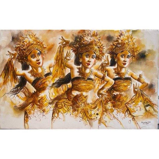 Lukisan Legong Oleg, UK : 135 cm x 85 cm, Lukisan Bali