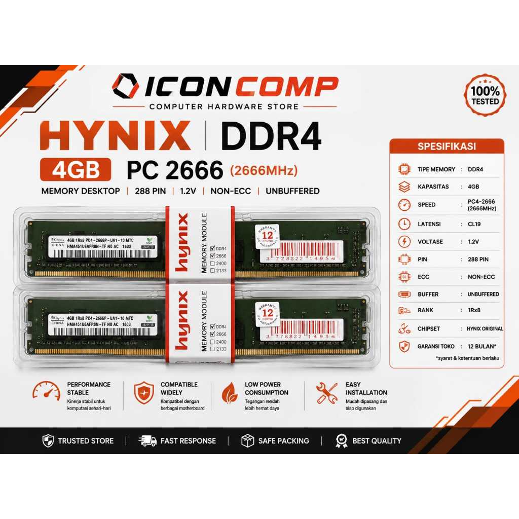 DDR4 4GB HYNIX PC 2666