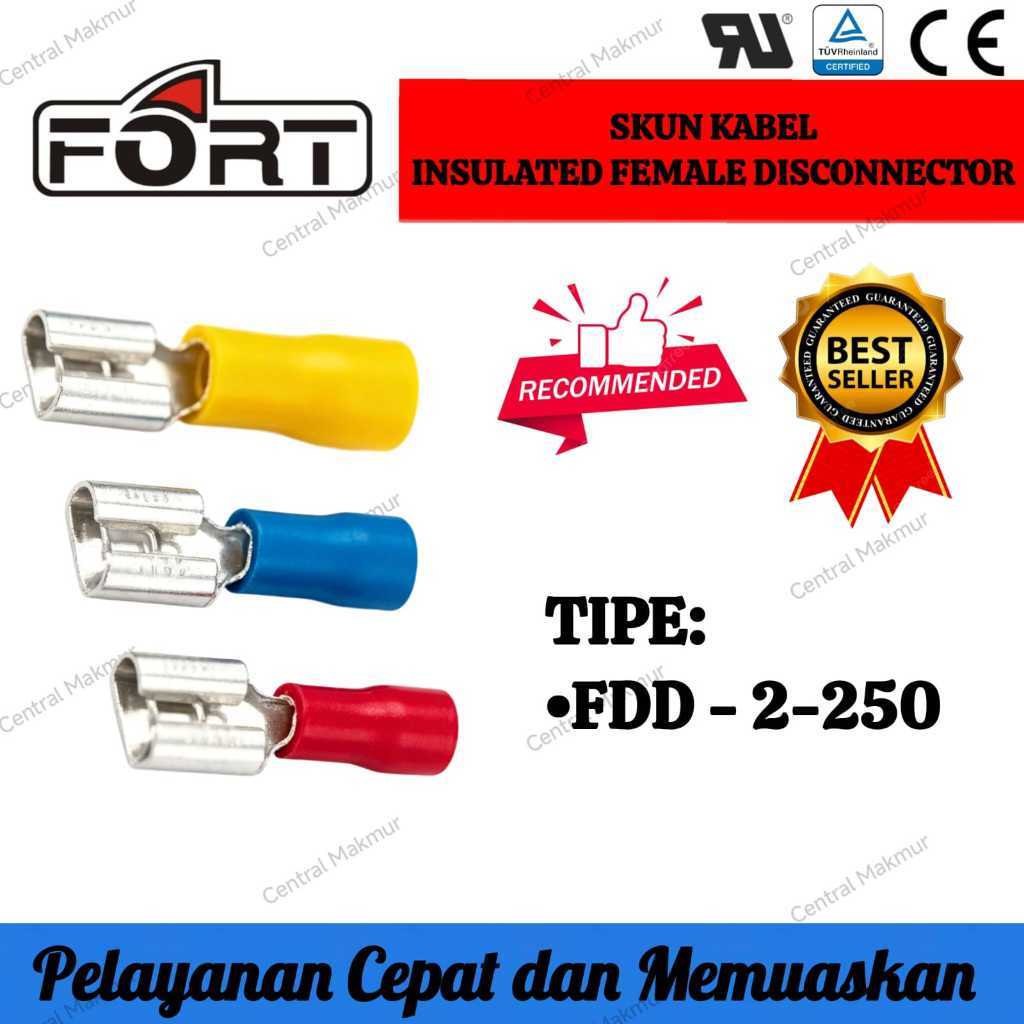 ORIGINAL FORT Skun Kabel Insulated Female Disconnects FDD 2-250 PER PACK Kabel 1.5-2.5mm KABEL SKUN 