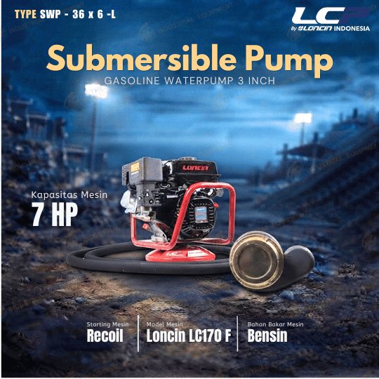 Submersible Pump 3inch 7 Hp Bensin Loncin LC 170F
