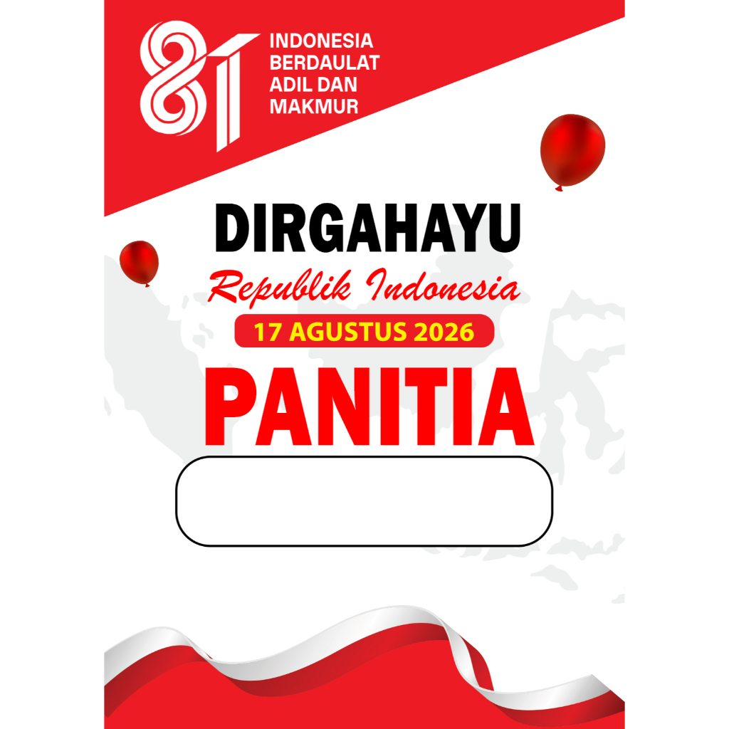{15 PCS } SET Name Tag Panitia | Name tag Panitia Kemerdekaan