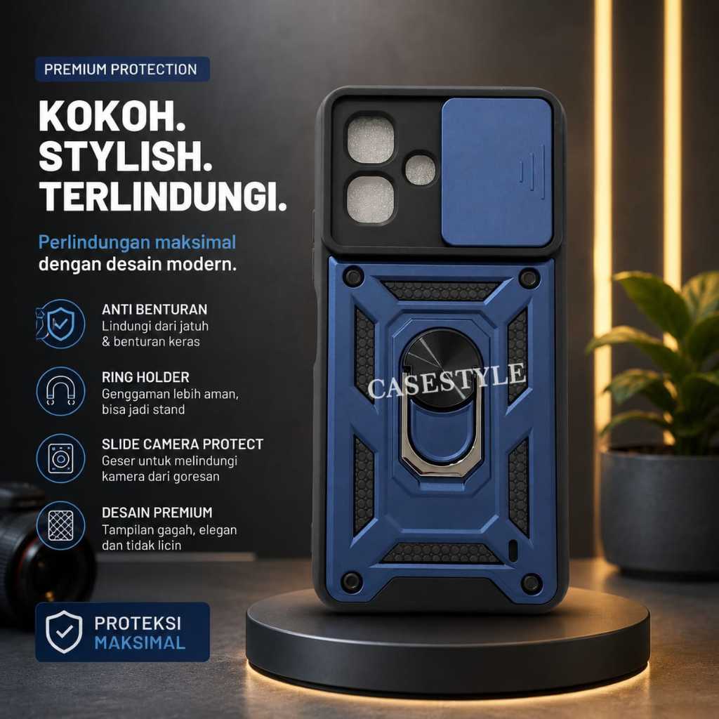 Case Transformer Slide Infinix Smart 20 4G Case Transformer Slide Ring Case Robot Kamera Protect - C