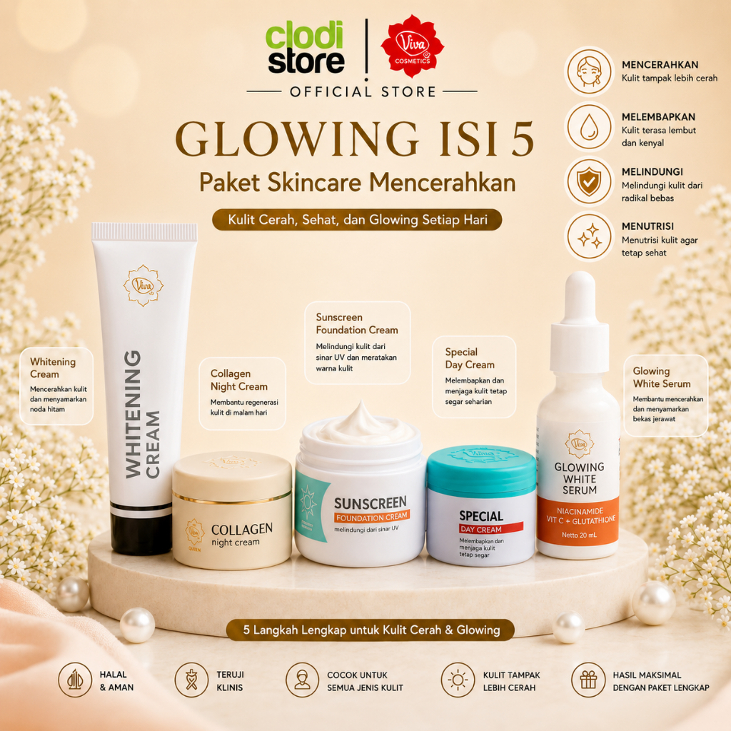 Viva Paket Glowing Skincare Mencerahkan 5 Produk Paket Skincare