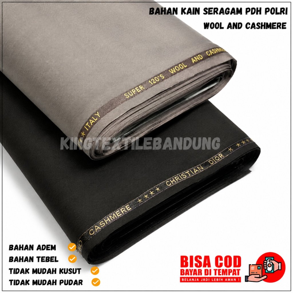 Kain polri/ kain pdh polri/ kain setelan seragam dinas pdh polri wool adem