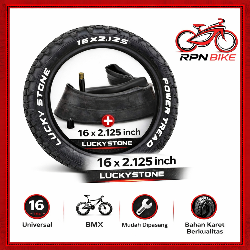 ban luar dalam 16x2.125 / ban sepeda 16 x 2.125 lukystone sepeda 16 in