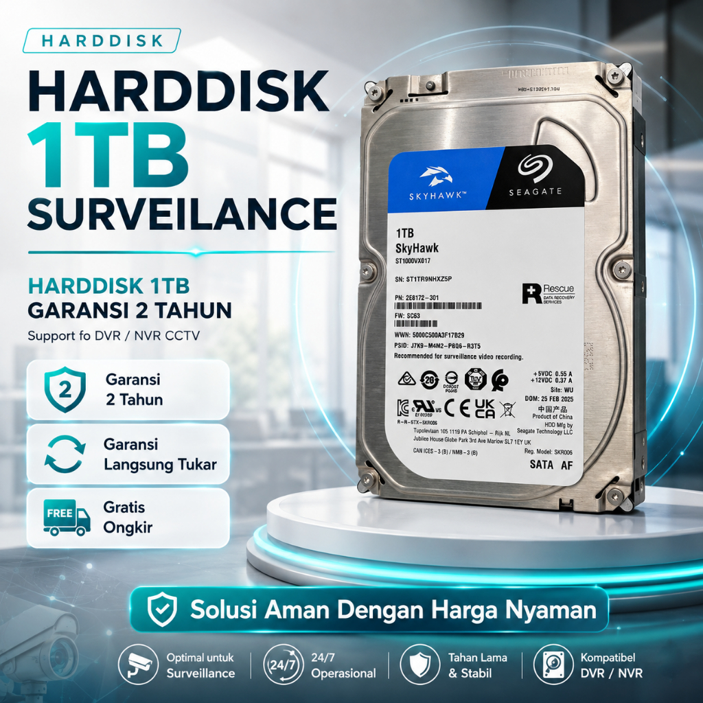 Harddisk 1TB - Garansi 2 Tahun LANGSUNG TUKAR - Harddisk DVR / NVR CCTV