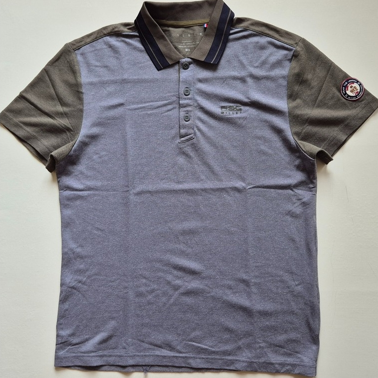 MILLET RSC Colorblock Polo Shirt Grey Kaos Kerah Lengan Pendek Size M