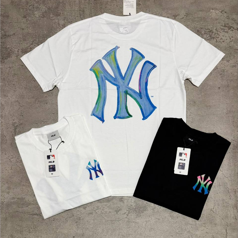 Kaos Branded MLB NY Rainbow Print//Baju Kaos NY Rainbow Print//Kaos MLB Unisex