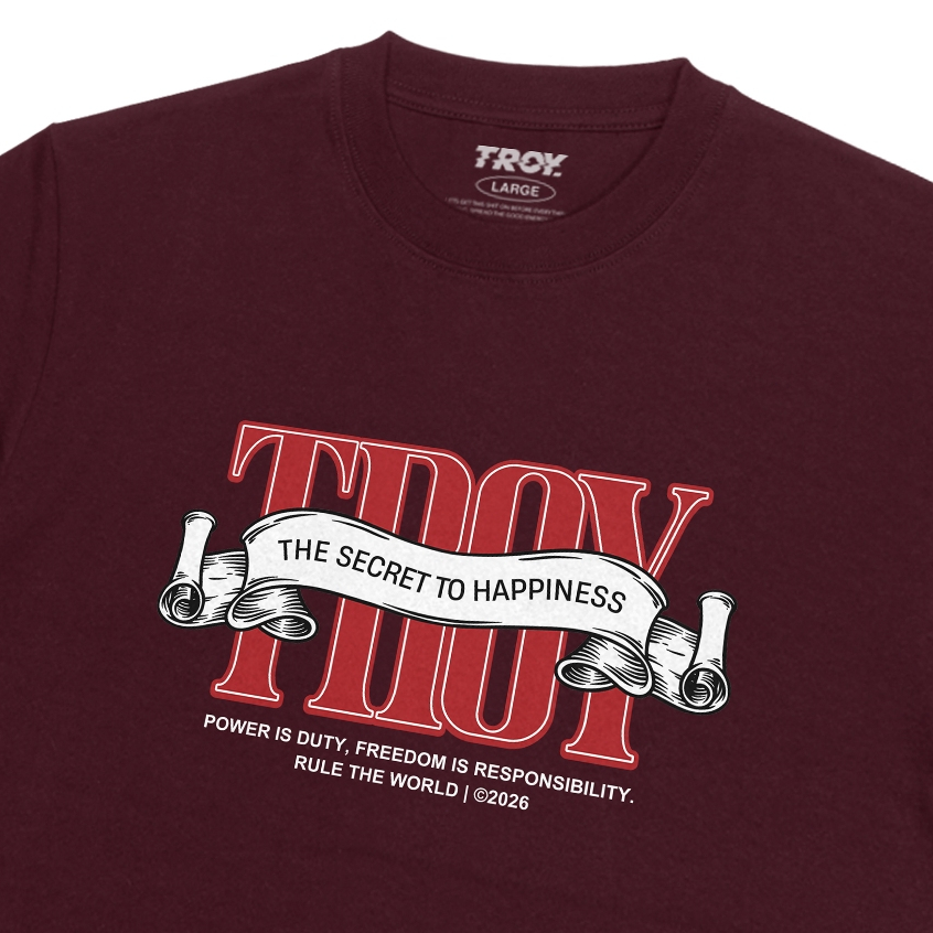 Troy Company T-Shirt Maroon Secret - Kaos Pria Lengan Pendek Merah Maroon MTD 3677