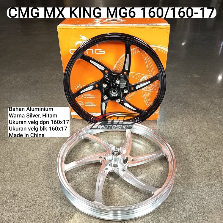 CMG VELG MOTOR MX KING ; MX135 MG6 160/160 RING 17 HITAM ; SILVER