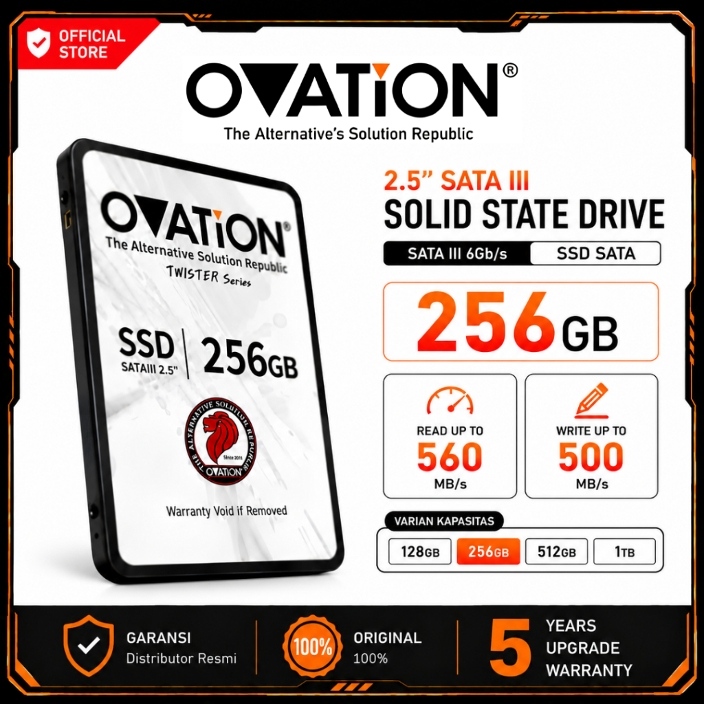 [Dealer] OVATION SSD SATA III 2.5" 256GB Internal SSD Laptop PC | 5 Years Upgrade Warranty