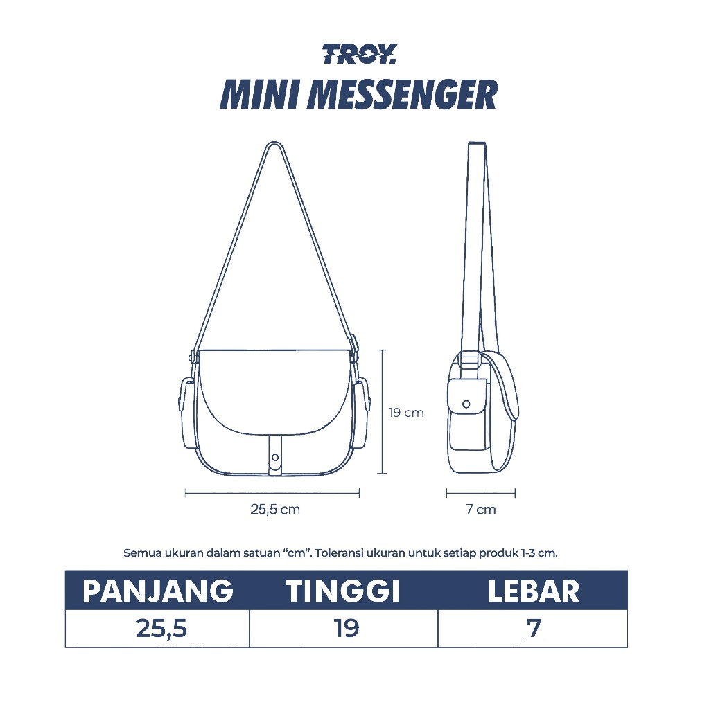 Troy Company Sling Bag Mini Messenger Bag Globe Buz - Tas Selempang Mini Messenger Hitam SBD 3423