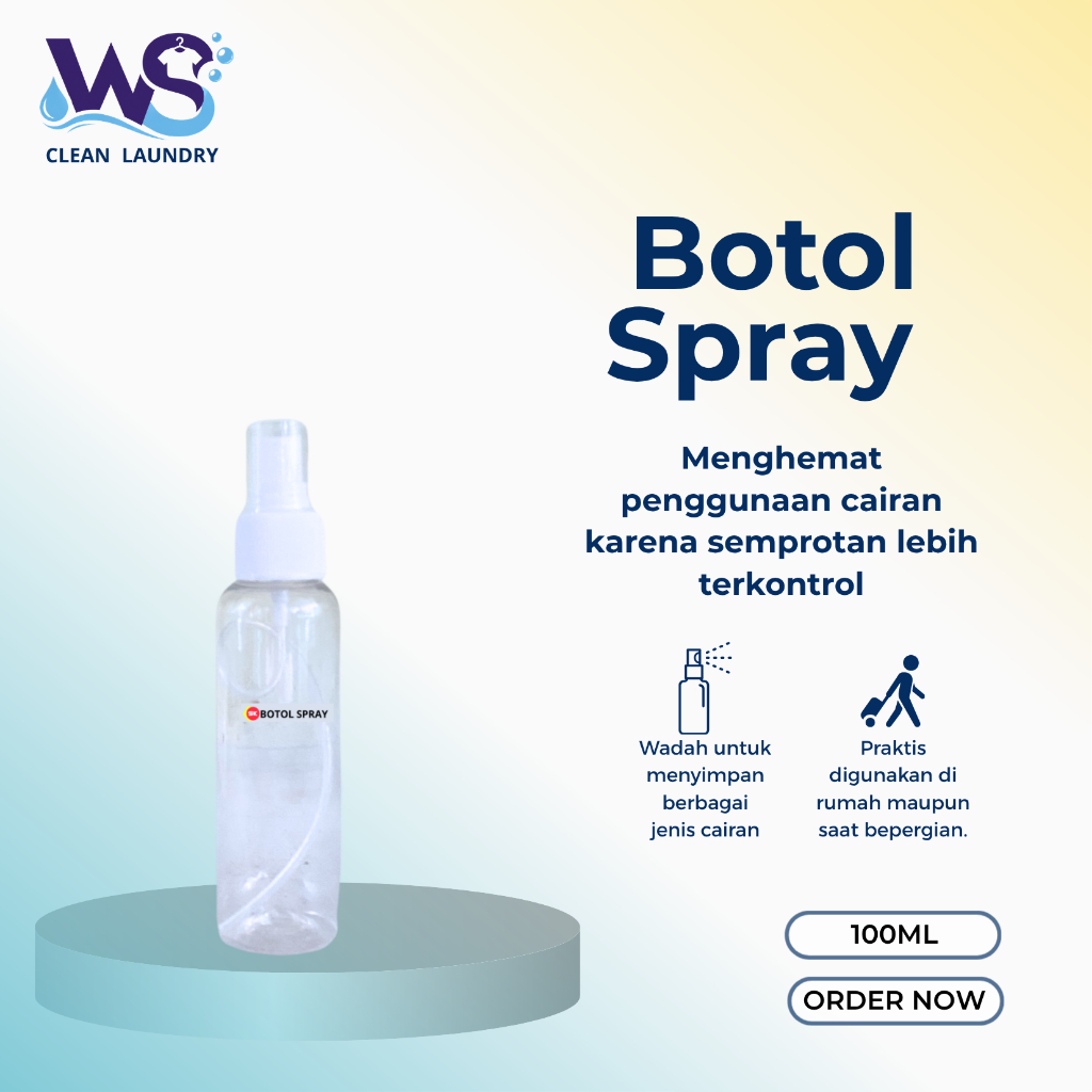 Botol Spray 100ml - Botol Plastik Bening 100ml