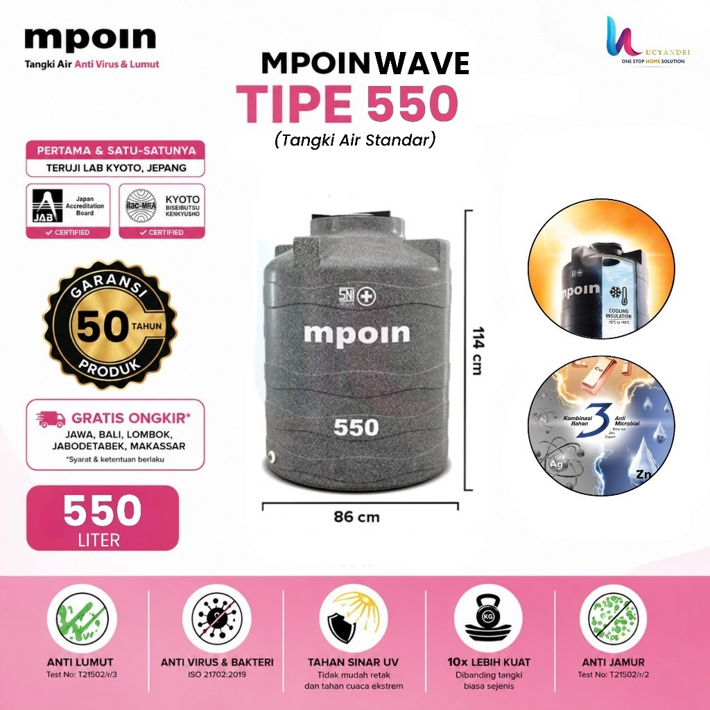 Tangki Air MPOIN PLUS 550 Wave Toren Tandon 550 Liter
