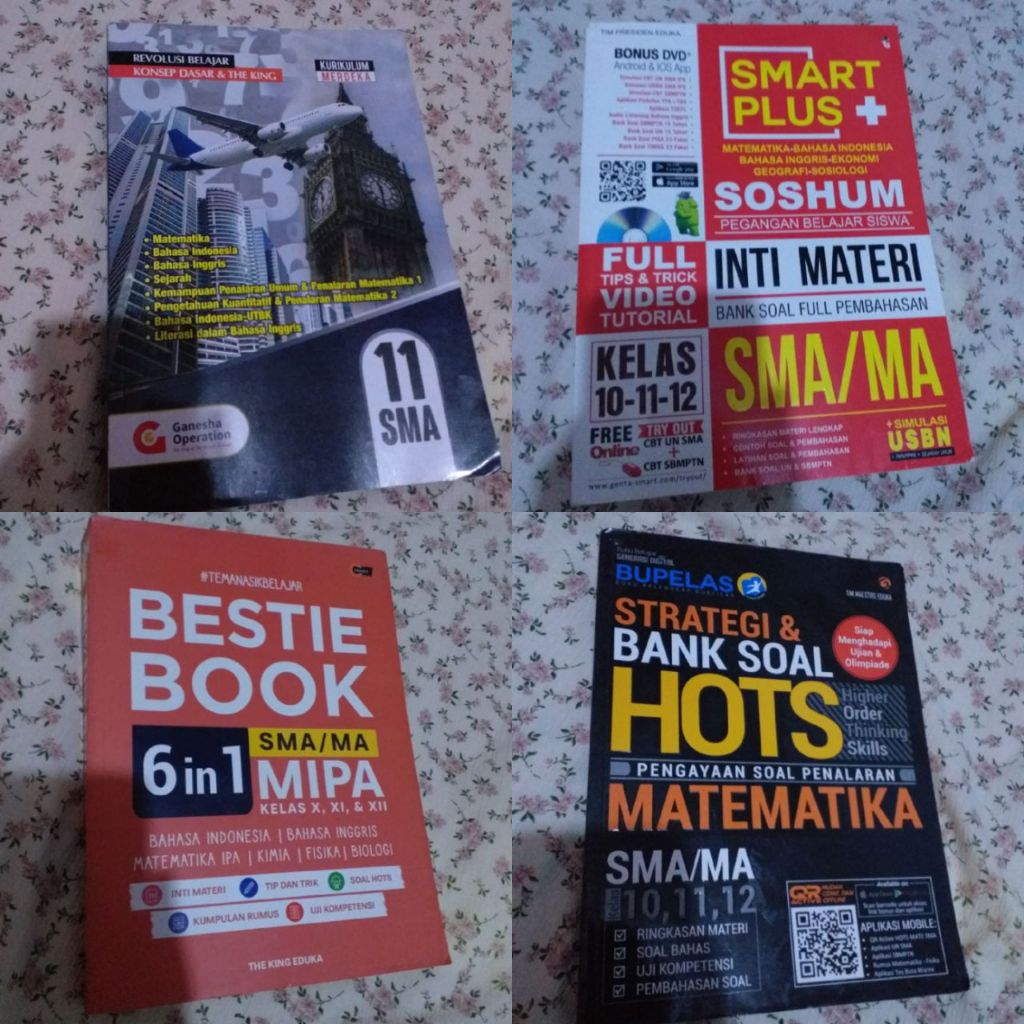 PRELOVED HARGA EACH YA Buku Bestie Book, Smart Plus+ Soshum, Strategi & Bank Soal HOTS Matematika BU