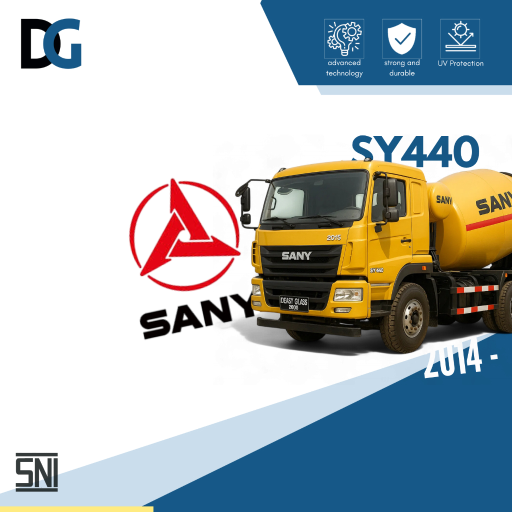 Kaca Depan Truck Sany 2014- SY440/412/408/ CB380 • Luar Kota