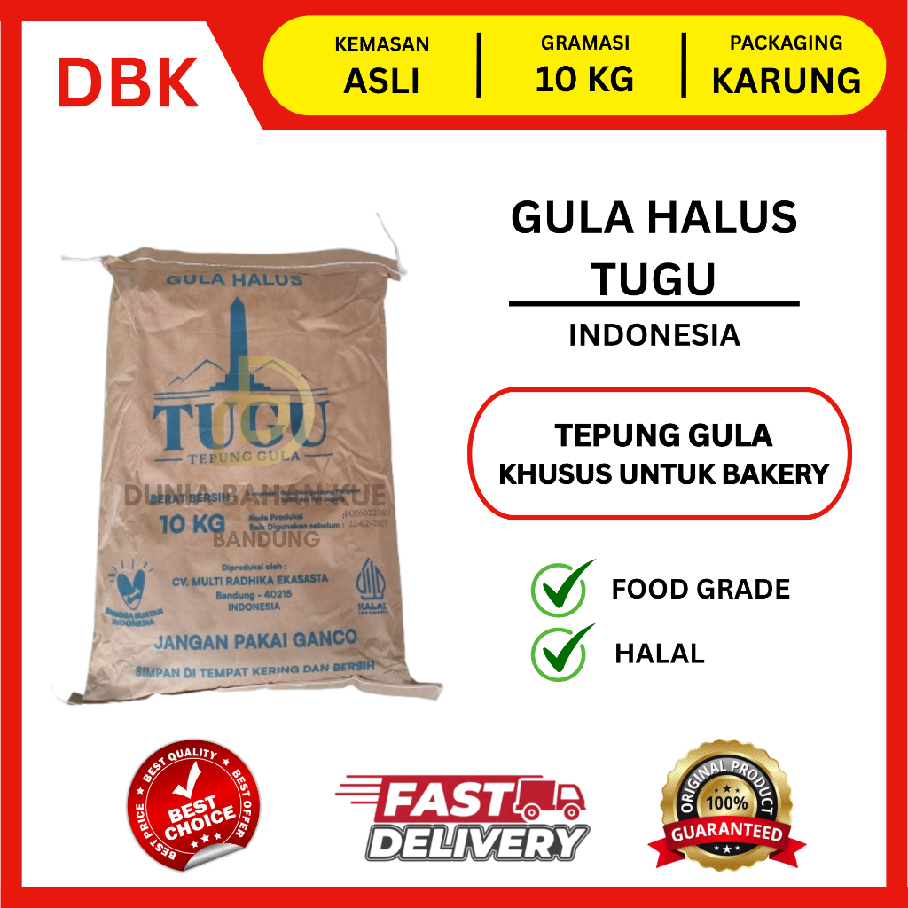 TEPUNG GULA HALUS TUGU/ GULA TEPUNG TUGU || 1 BAG 10 KG