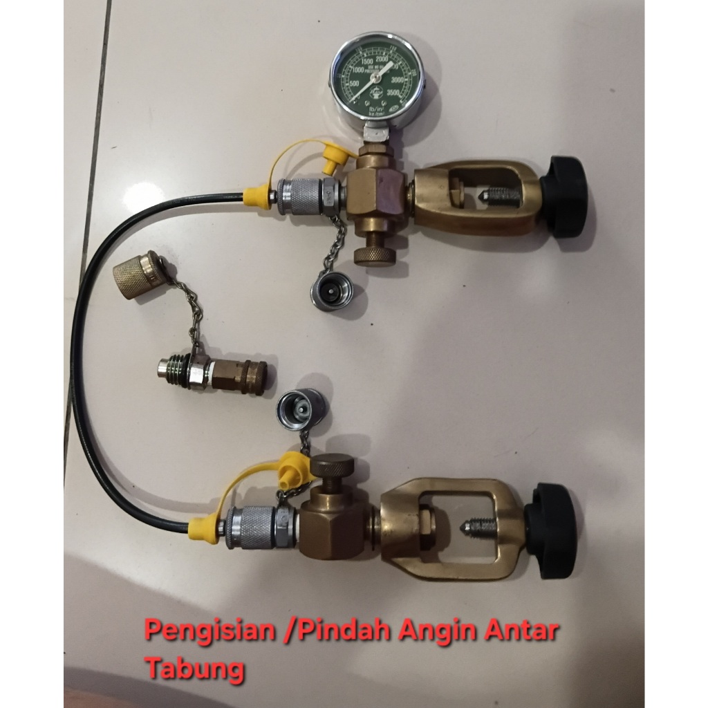 Regulator Tabung Scuba PCP Manometer SHARP + Scuba Tank Tranfer Angin Adapter
