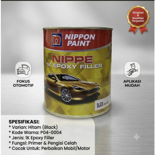 Cat Dasar Epoxy Filler Nippon Paint Warna Hitam Black 1kg