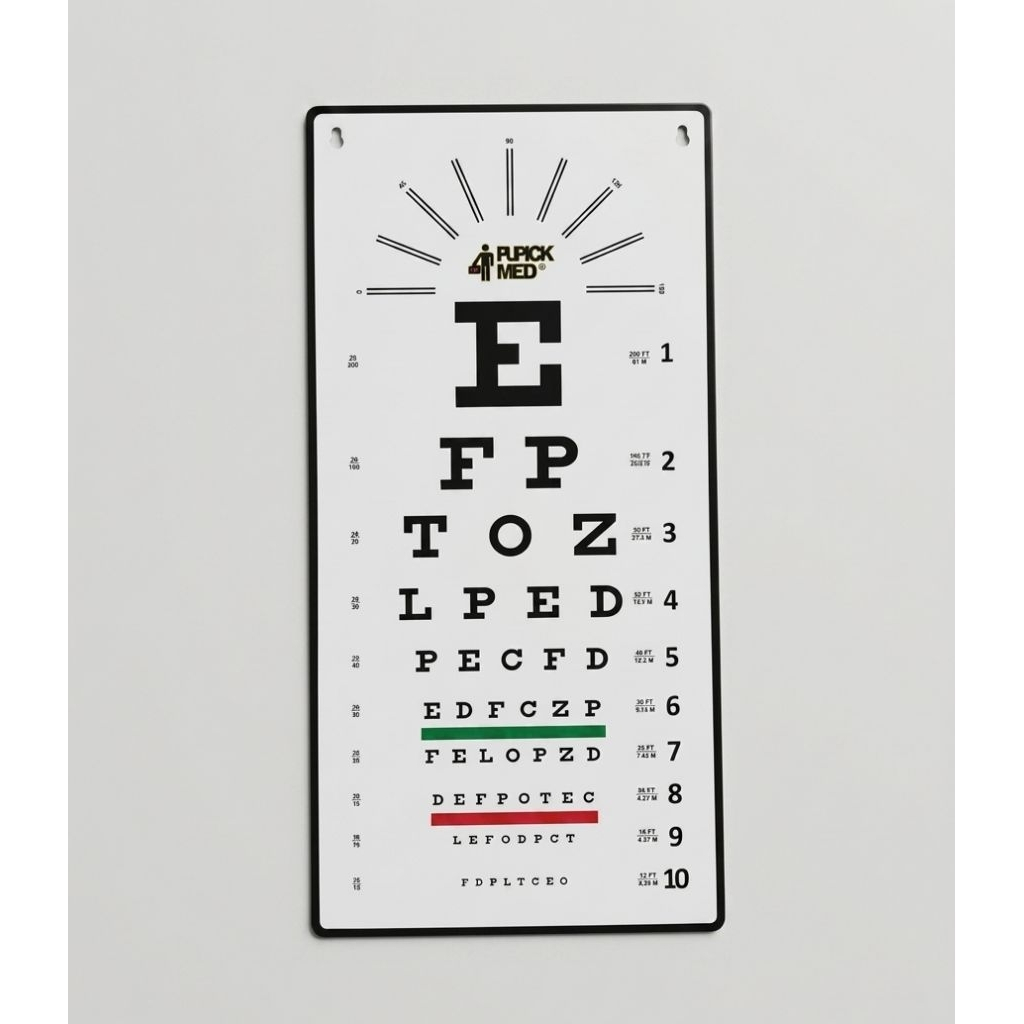 Snellen Chart Akrilik Baca Mata | Papan Tes Mata Huruf Snellen Eye Chart