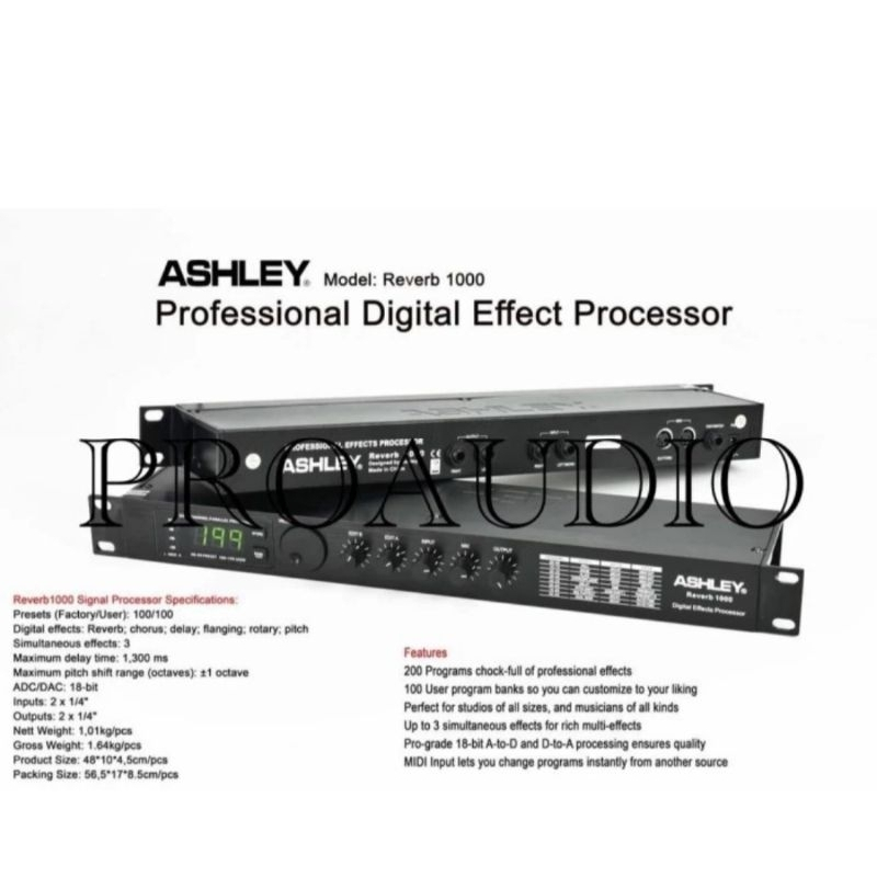 EFFECT VOCAL ASHLEY REVERB 1000 / REVERB1000 / REVERB -1000 EFEK VOKAL ASHLEY ORIGINAL