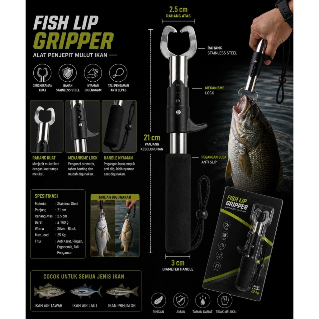 LIP GRIP  PENJEPIT IKAN LipGrip alat bantu mancing