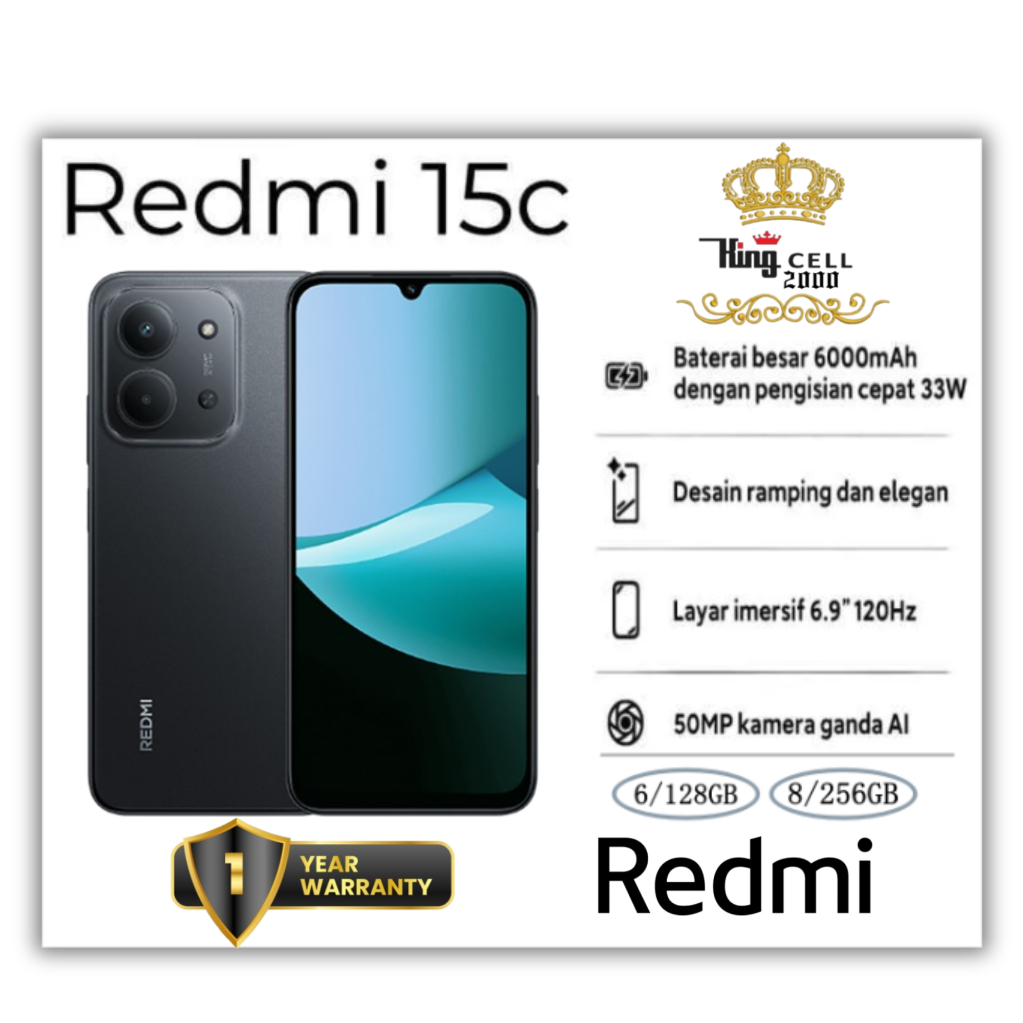 XiaoMi Redmi 15C (RAM 6/128GB 8/256GB) Garansi Resmi 1Tahun
