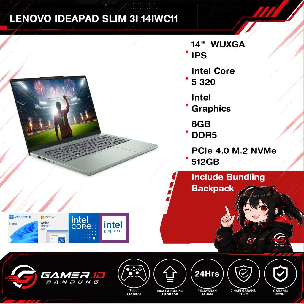 LENOVO IDEAPAD SLIM 3I 14IWC11 CORE 5 320 8GB 512GB 14" WUXGA IPS
