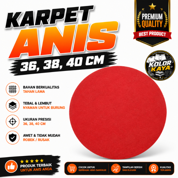SEDIA KARPET ANIS MERAH BULAT ALAS DASAR SANGKAR BURUNG ANIS MERAH DIAMETER 40 CM 38 CM 36 CM